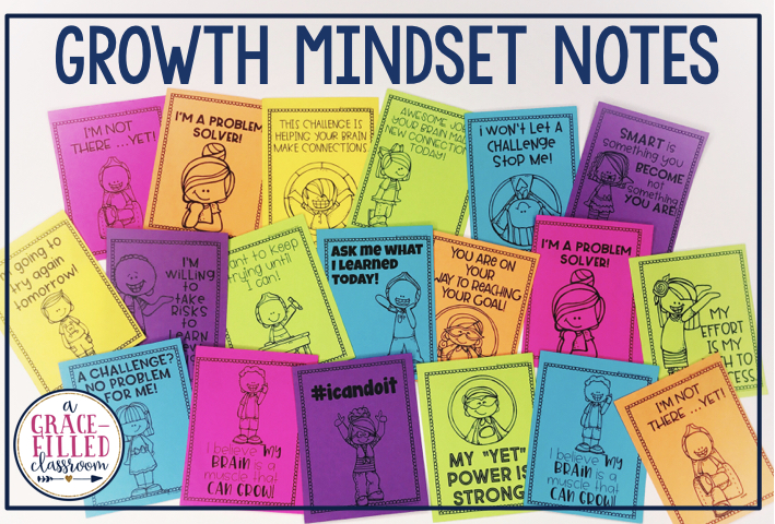 growth mindset notes to encourage and motivate students