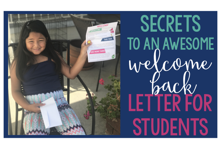 Write a welcome back letter to your students as you head back to school this fall!