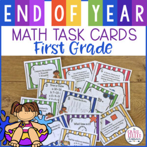 end of year math task cards 1st grade