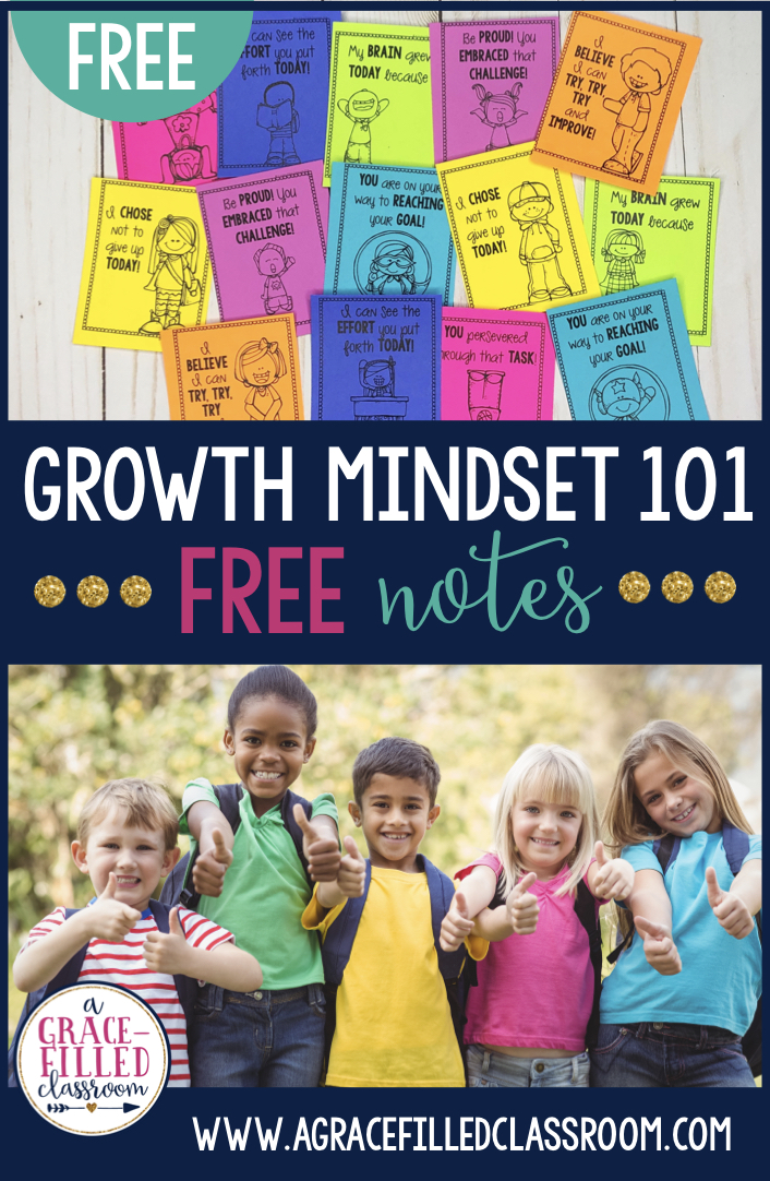 children smiling showing a thumbs up, free growth mindset notes