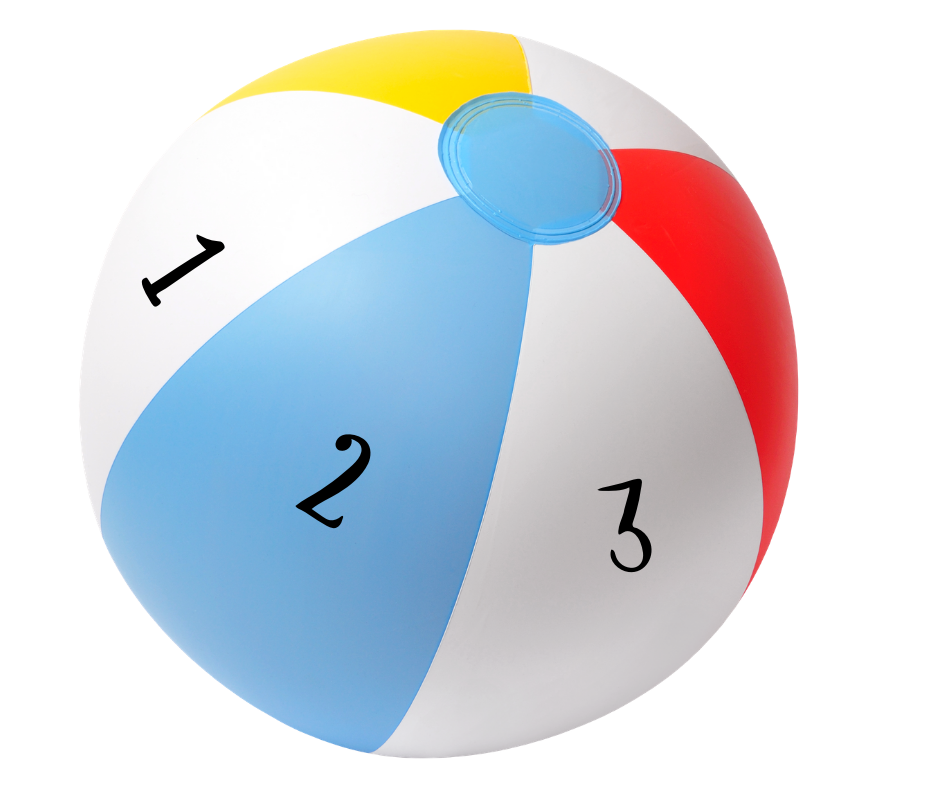 beach ball with numbers on it