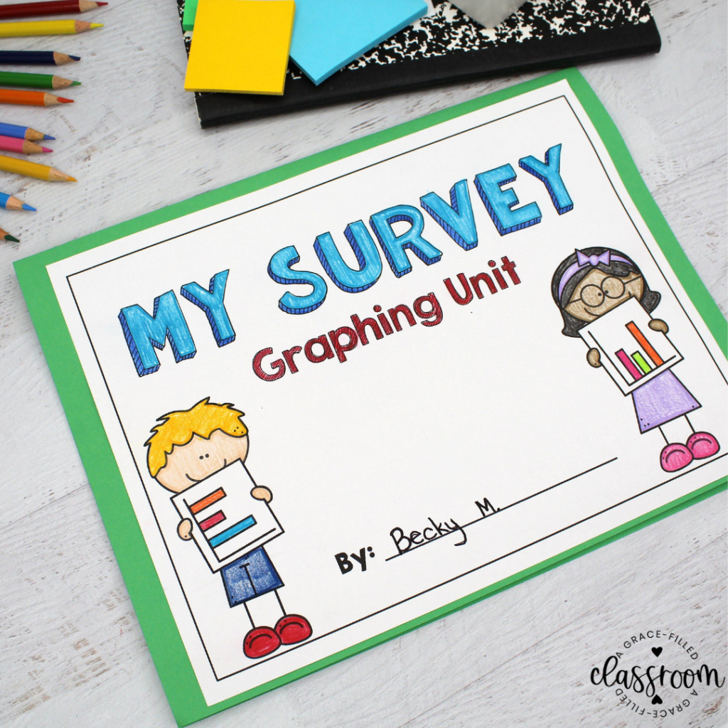a folder with a cover on it that says "my survey" graphing unit