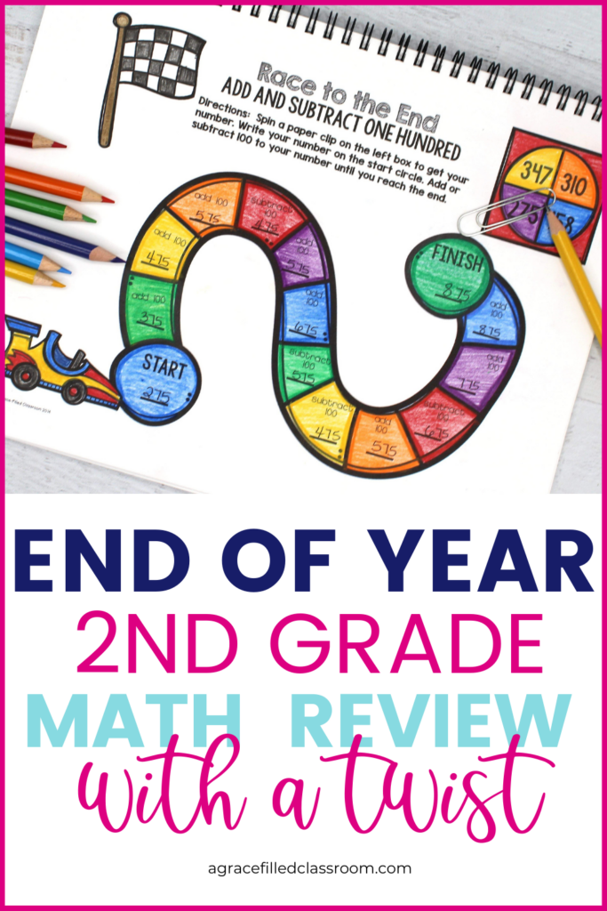 2nd Grade End of Year Math Review pin