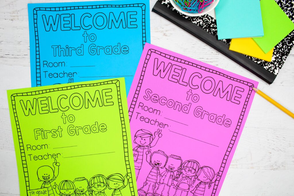 Colorful cover pages for a back to school book
