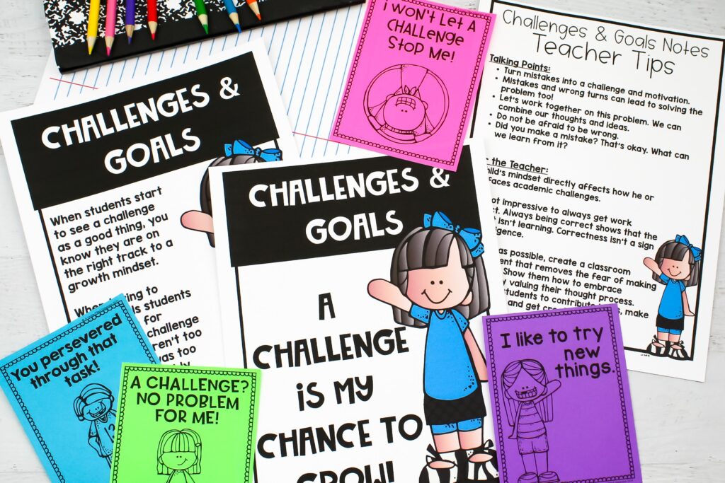 Challenges and goals posters and notes