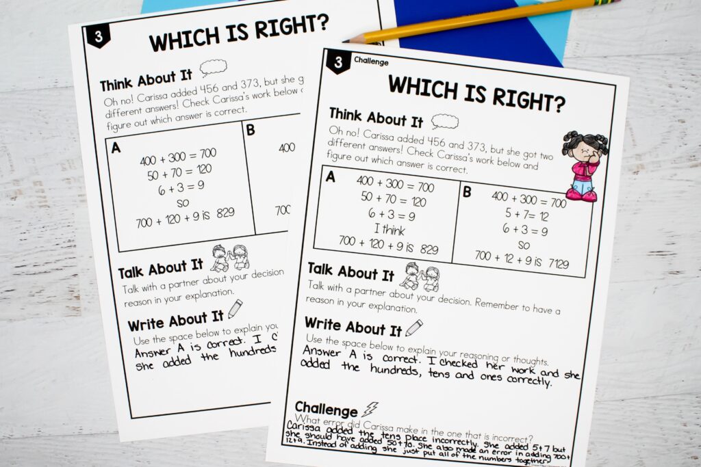 Two different "Which is Right?" activities