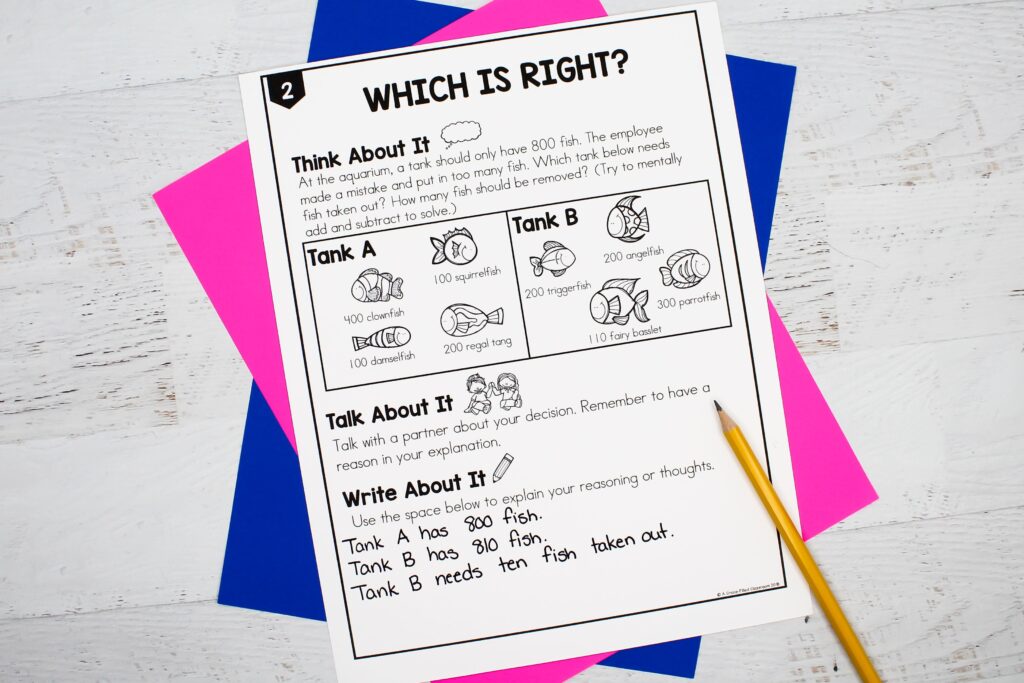 A Which is Right? worksheet