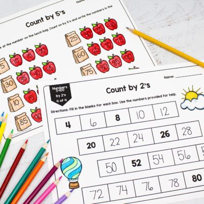 Two skip counting worksheets