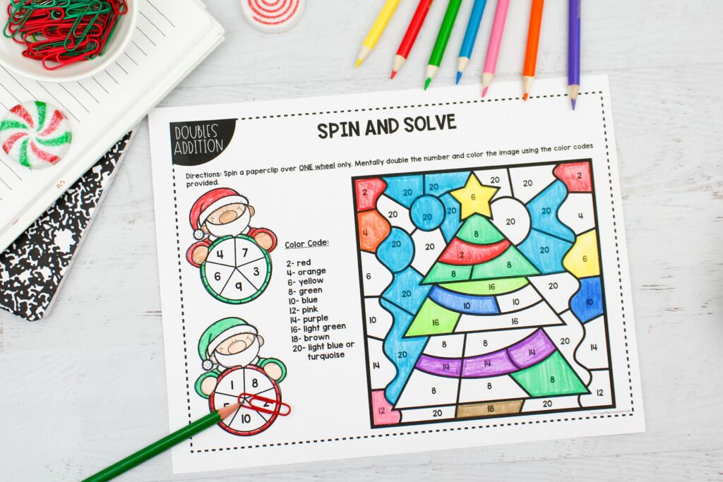 A spin and solve coloring activity